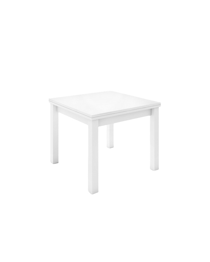 Table à manger extensible en bois blanc 76x80cm