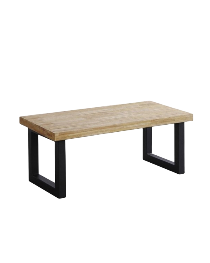 Table basse transformable en table à manger en bois et métal