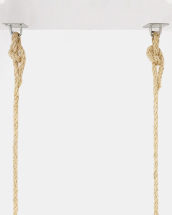 Étagère suspendue en bois massif et corde sparte en blanc de différentes tailles