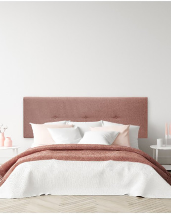 Tête de lit rembourrée en polyester avec boutons couleur orange de différentes tailles