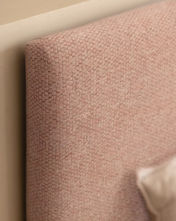 Tête de lit rembourrée en polyester lisse rose pâle en différentes tailles