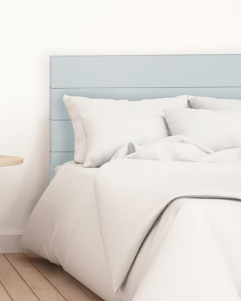 Tête de lit en bois massif imprimée en ton sarcelle de différentes tailles