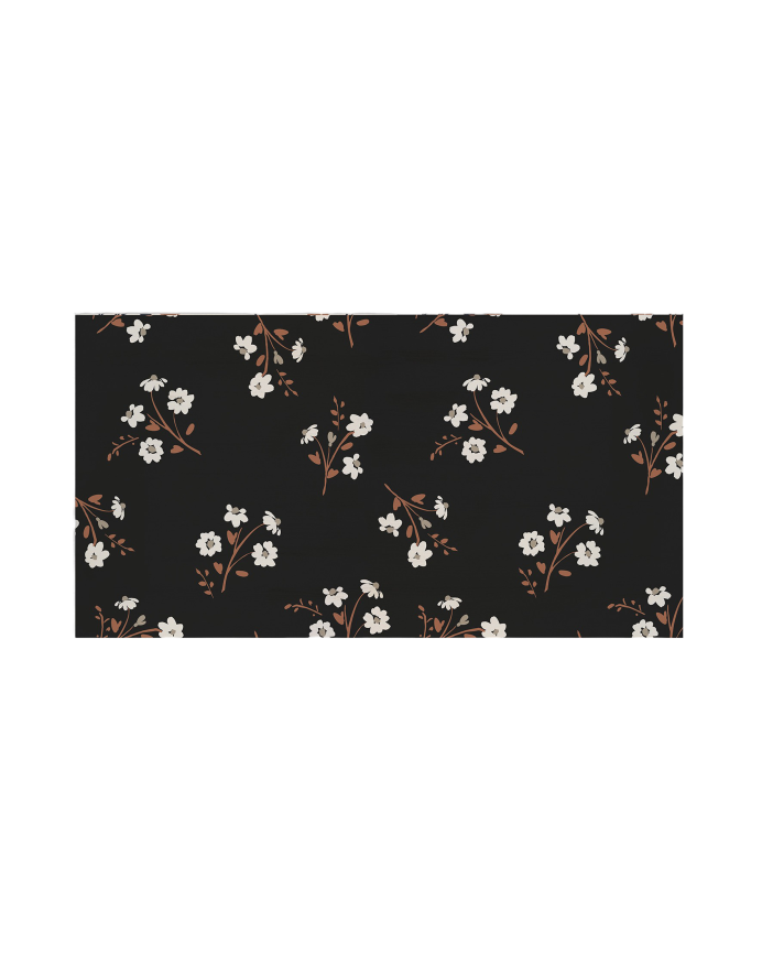 Tête de lit en bois massif imprimée avec motif Flower black rayé en différentes tailles