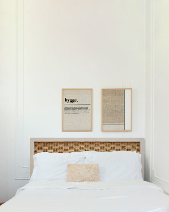 Tête de lit en bois de bambou naturel tissé à la main de 160x80cm.