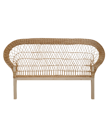 Tête de lit en bois de bambou naturel tissé à la main de 188x110cm