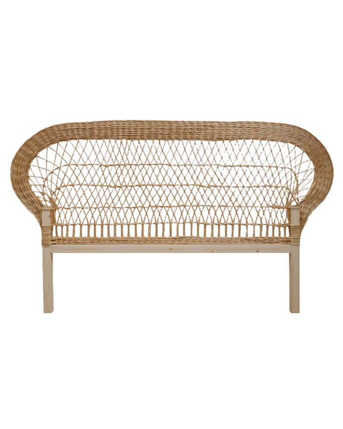 Tête de lit en bois de bambou naturel tissé à la main de 188x110cm