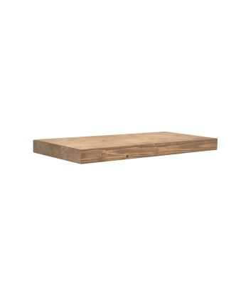 Table de chevet flottante en bois massif ton chêne foncé 3,2x45cm