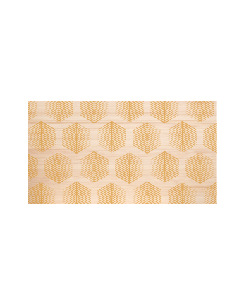 Tête de lit en bois massif imprimée du motif Hexagonal Leaves II ton naturel de différentes tailles