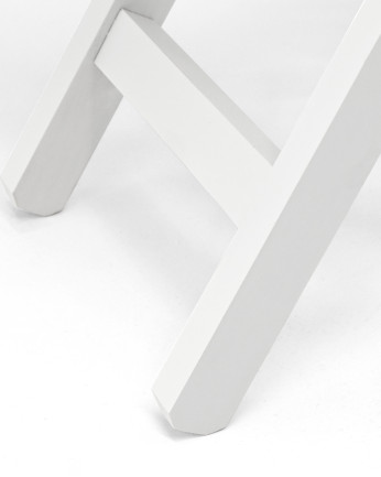 Table basse pliante en bois massif blanc 48,5x53cm