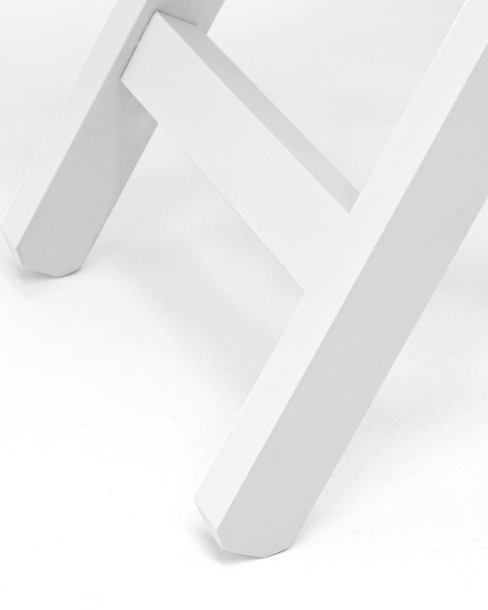 Table basse pliante en bois massif blanc 48,5x53cm