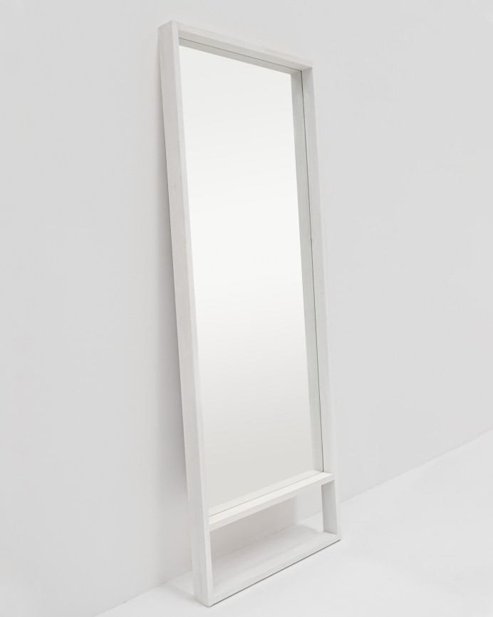 Miroir en bois massif blanc de différentes tailles