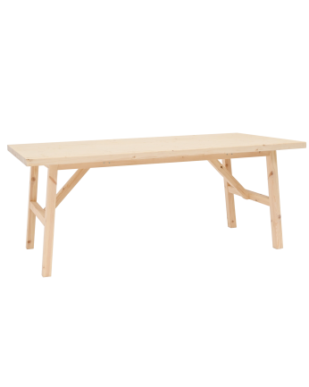 Table à manger en bois massif ton naturel de différentes tailles