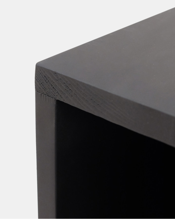 Pack de 2 tables de chevet ou d’appoint en bois massif noir 60x20cm