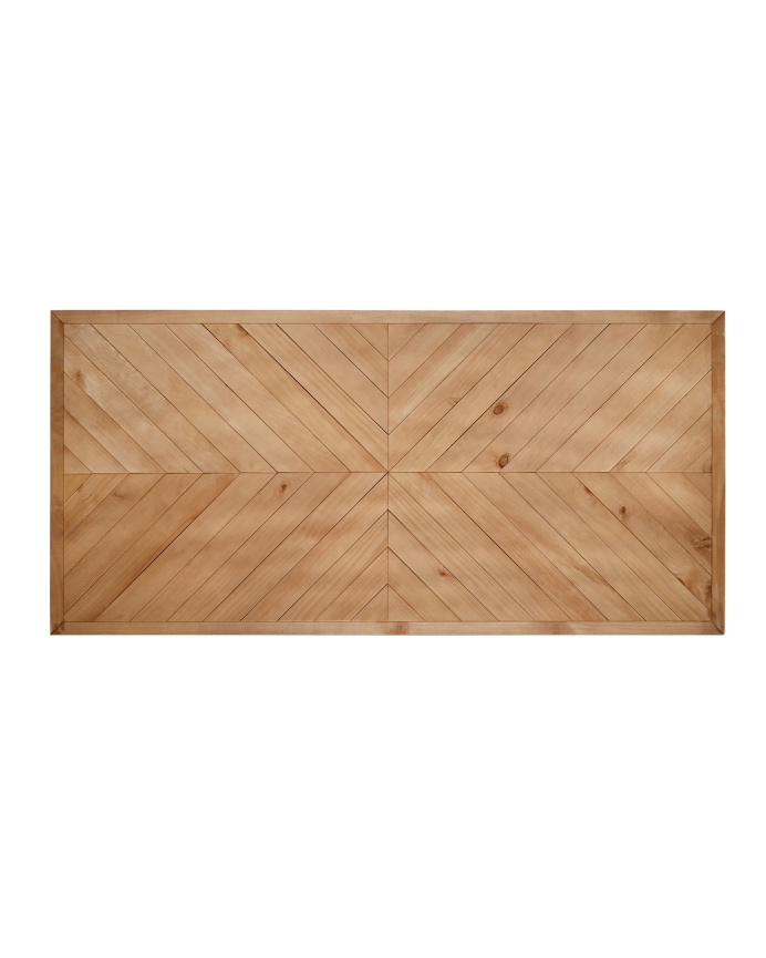 Tête de lit en bois massif style ethnique ton chêne foncé 80x165cm