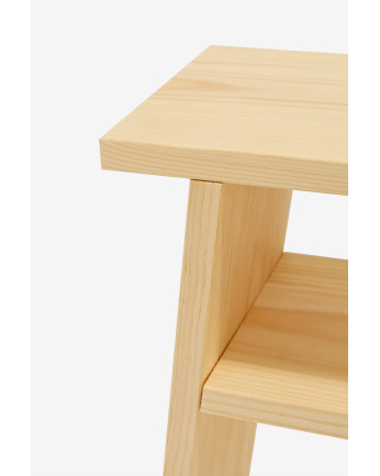 Table basse en bois massif ton naturel 60x20cm