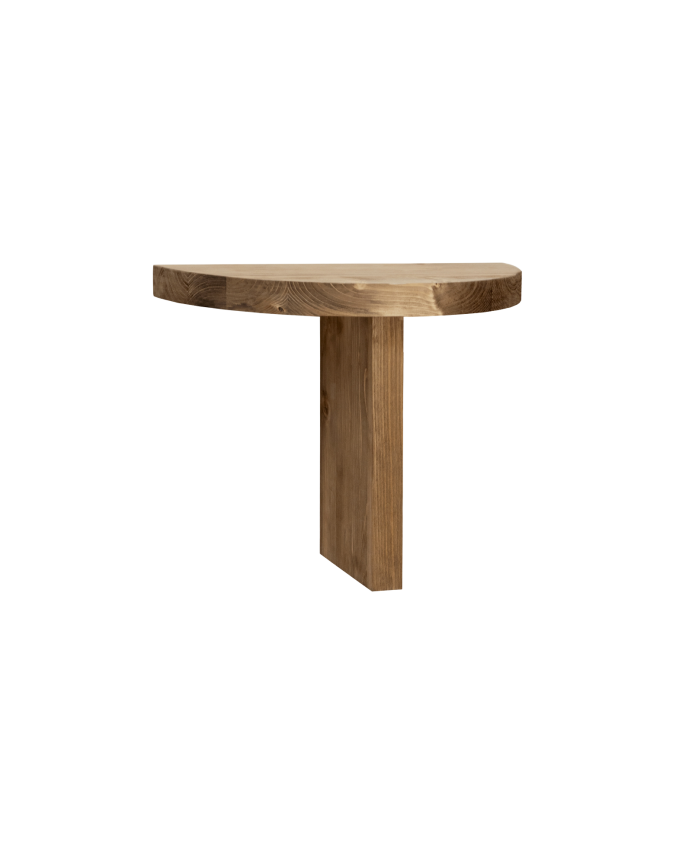 Table de chevet flottante en bois massif ton chêne foncé 27x40cm