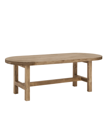Table basse en bois massif ton chêne foncé 120x40cm