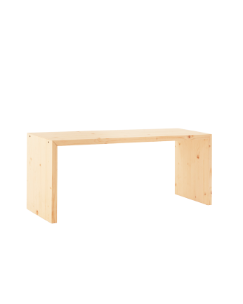 Table basse en bois massif ton naturel de 109,4x59x35cm
