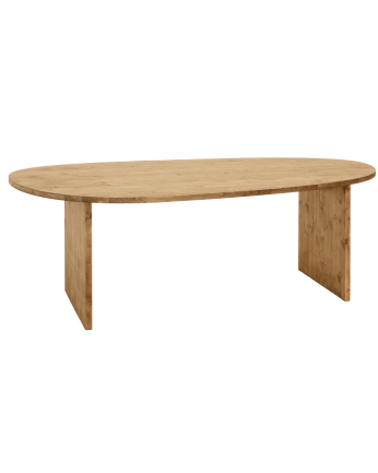 Table de salle à manger en bois massif ton chêne foncé de différentes tailles