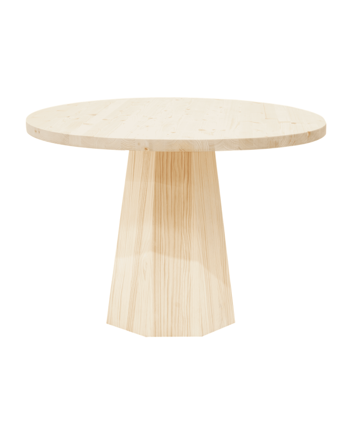 Table à manger ronde en bois massif ton naturel Ø115