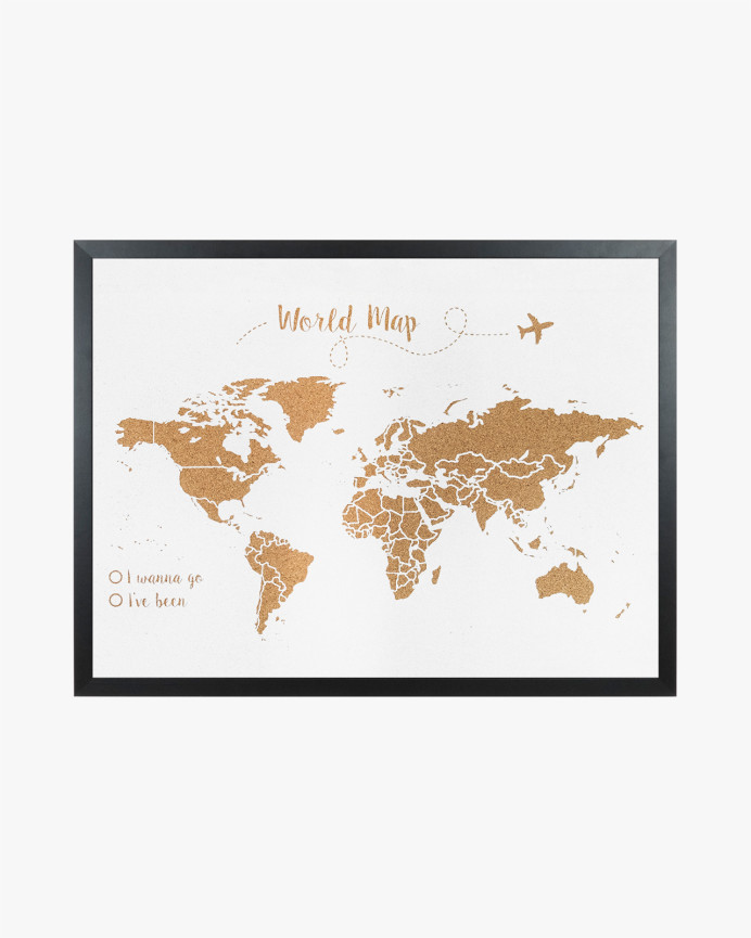 Carte du monde en liège à épingler