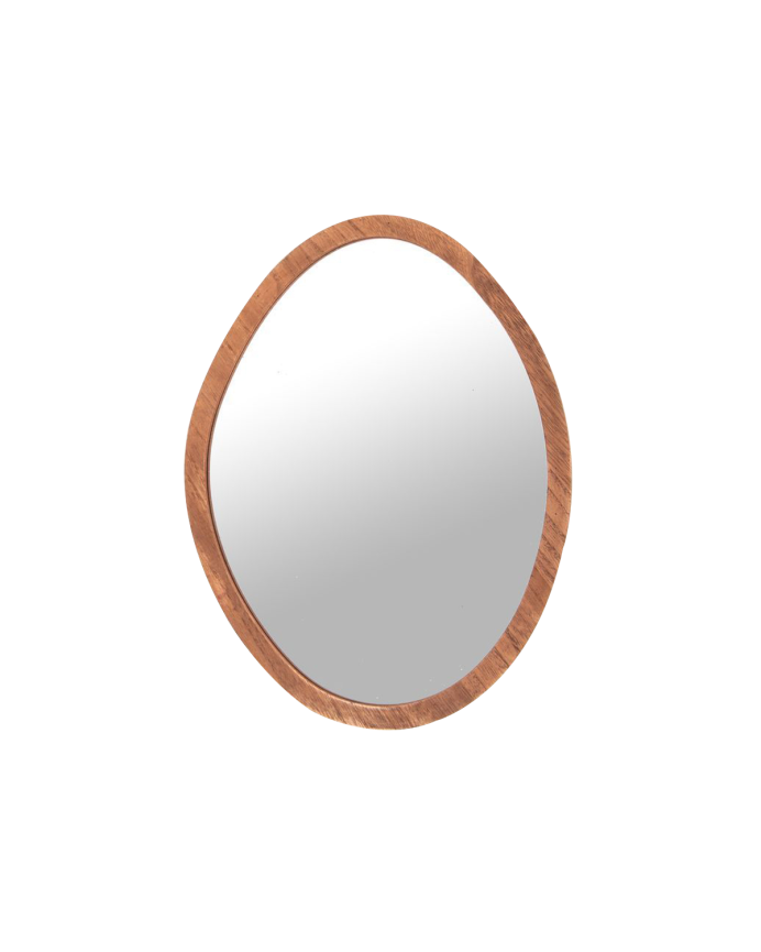 Miroir en bois de forme ovale 32x31x2,5cm