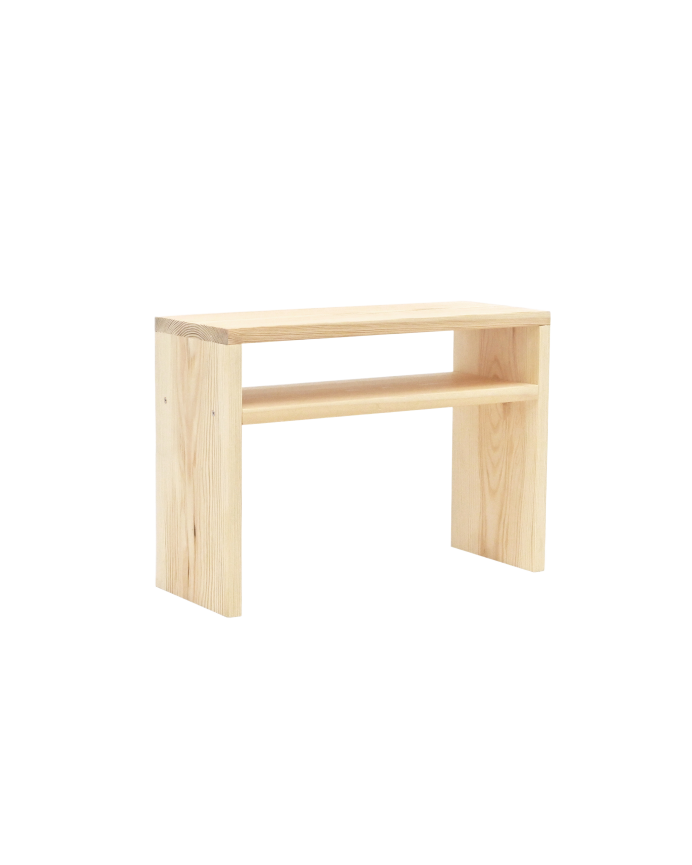 Table de chevet en bois massif ton naturel 50x36cm