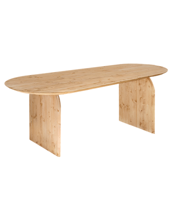 Table à manger ovale en bois massif ton chêne moyen de différentes tailles