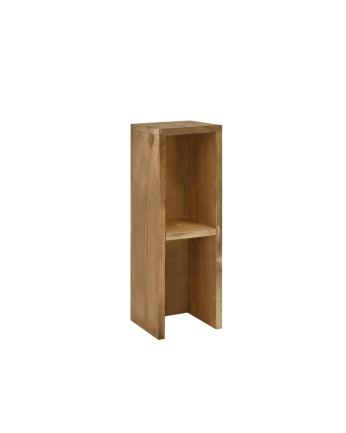 Table de chevet ou table d'appoint en bois massif ton chêne foncé 60x20cm