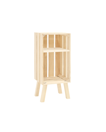 Table de chevet en bois massif ton naturel 66x25,5cm