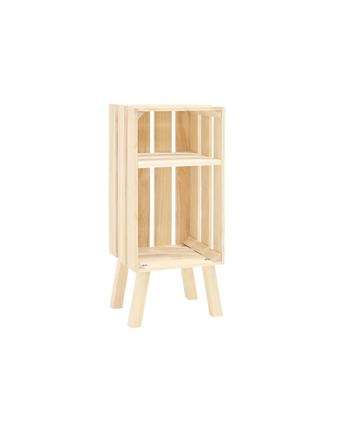 Table de chevet en bois massif ton naturel 66x25,5cm