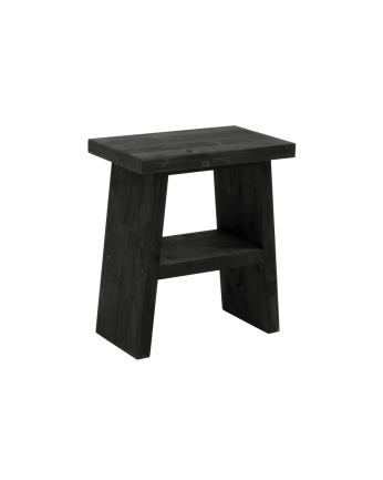 Table de chevet ou table d'appoint en bois massif 45x39cm en noir