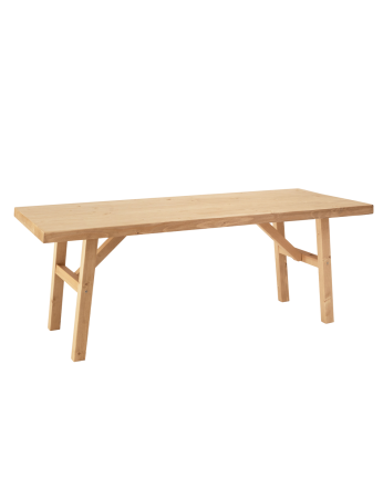 Table basse en bois massif ton chêne moyen 120x50cm