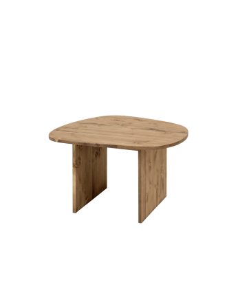 Table basse en bois massif ton chêne foncé de différentes tailles