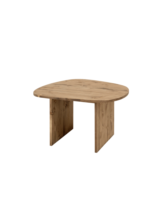 Table basse en bois massif ton chêne foncé de différentes tailles