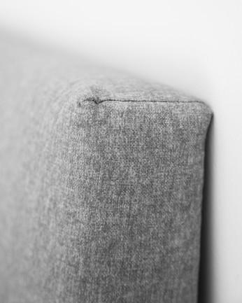Tête de lit rembourrée en polyester lisse gris de différentes tailles