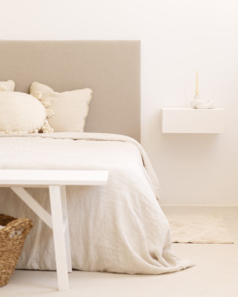 Tête de lit rembourrée en coton gris de différentes tailles