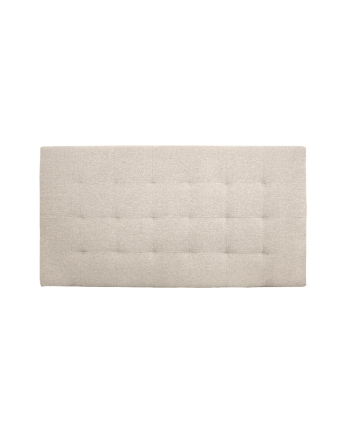 Tête de lit rembourrée en polyester avec plis en beige de différentes tailles