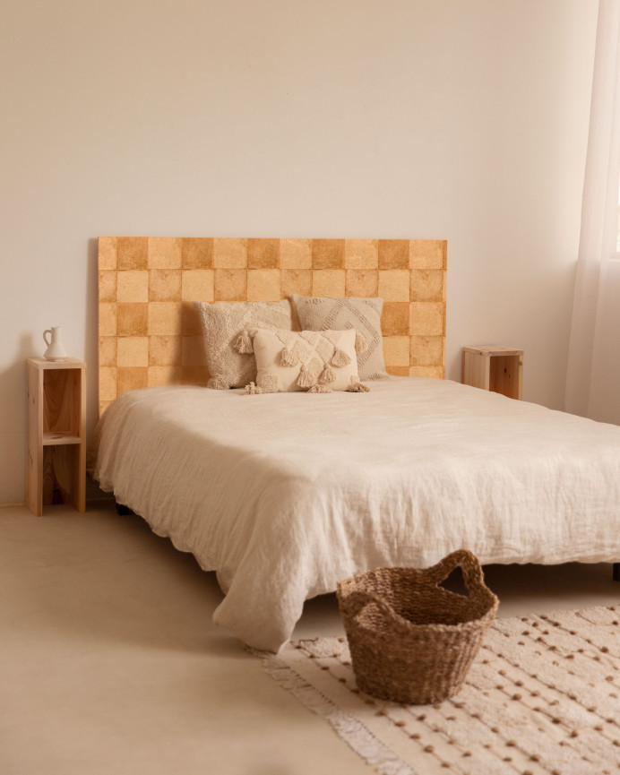 Tête de lit en bois massif imprimée de différentes tailles.