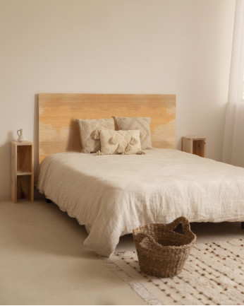 Tête de lit en bois massif imprimée de différentes tailles.