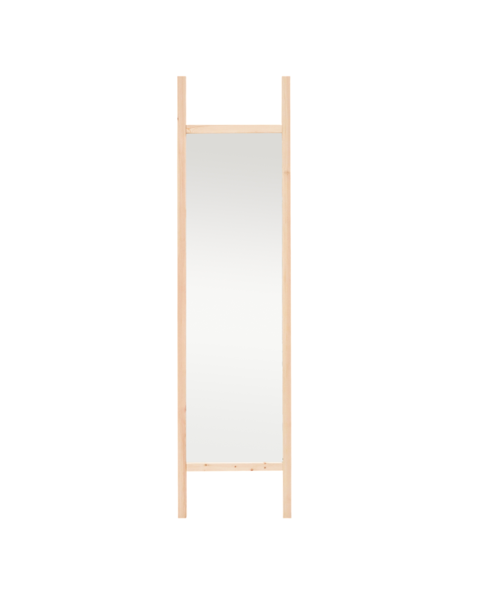 Miroir en bois massif ton naturel 45x180cm