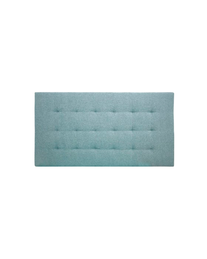 Tête de lit rembourrée en polyester avec plis bleus de différentes tailles