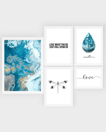 Pack de 5 posters Water