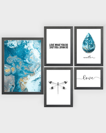 Pack de 5 posters Water