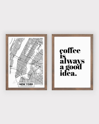 Pack de 2 posters New York Coffe