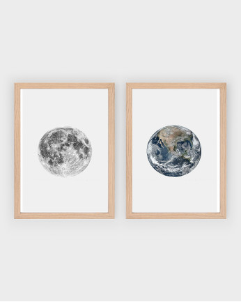 Pack de 2 posters Moon and Earth