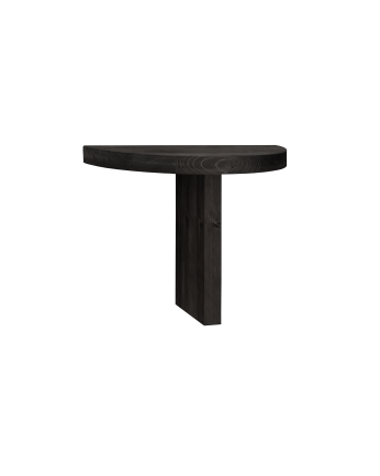 Table de chevet flottante en bois massif ton noir 27x40cm