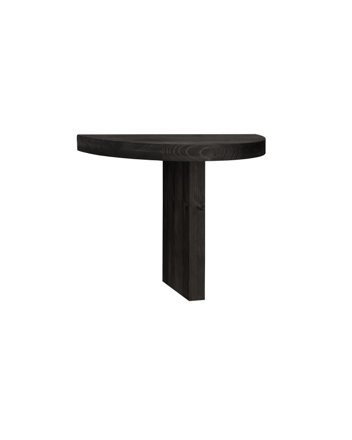Table de chevet flottante en bois massif ton noir 27x40cm