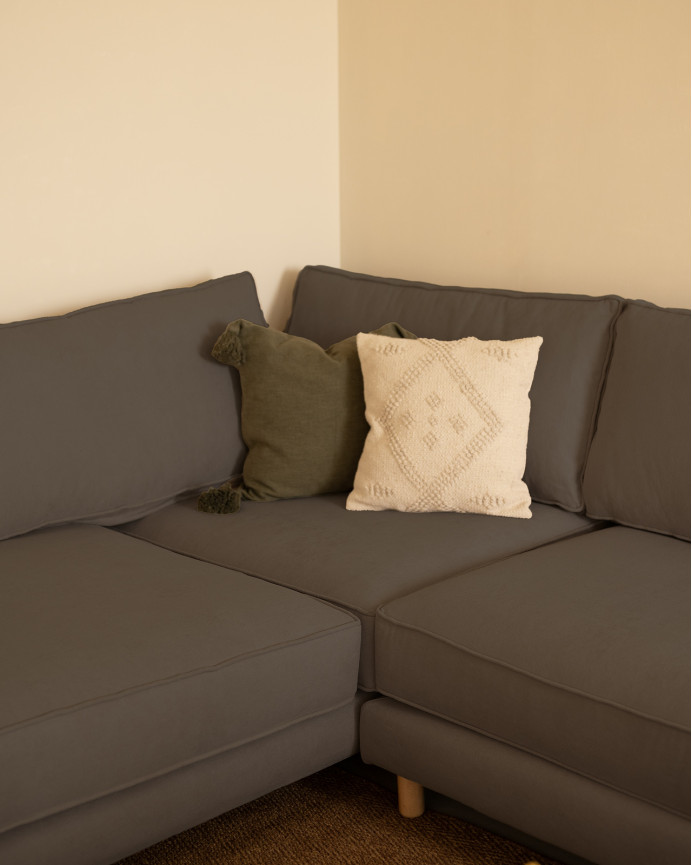 Canapé avec méridienne de couleur gris foncé en différentes dimensions