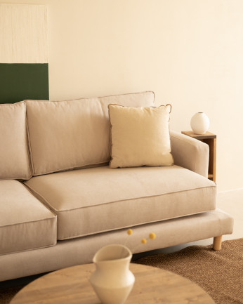Canapé avec méridienne de couleur beige en différentes dimensions